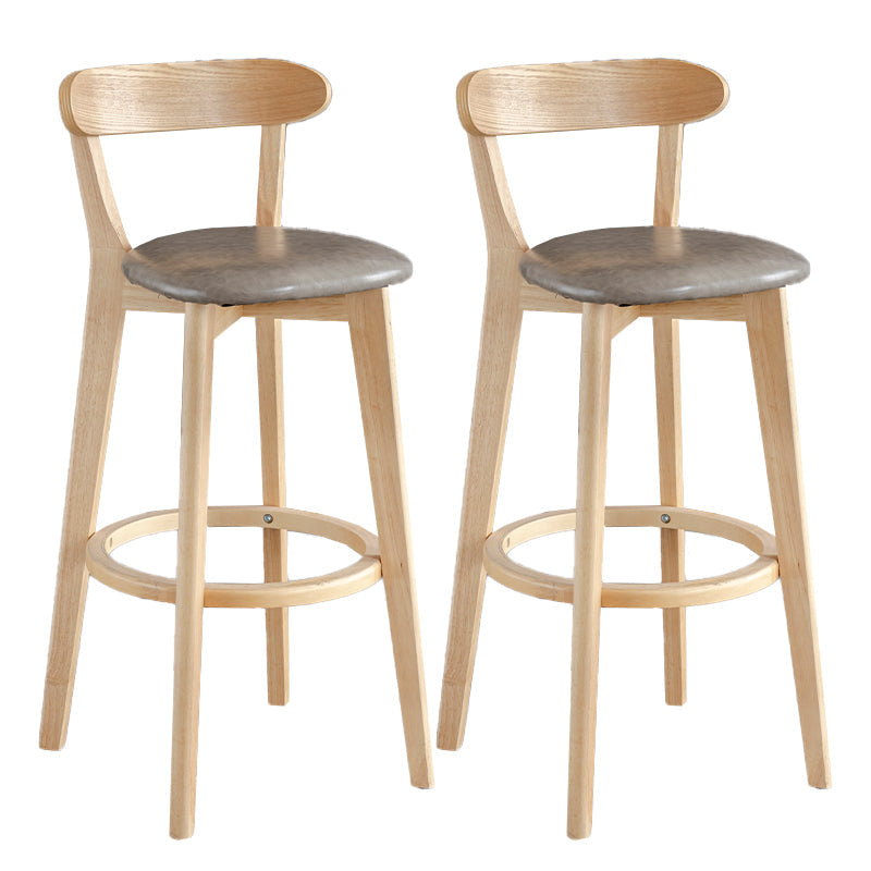 Modern Armless Backrest Counter Stool Wood Milk Tea Shop Bar Stool with Pedal Grey 2 Piece Set Clearhalo 'Bar Furniture' 'Bar Stools' 'bar_stools' 'furn' 'furn_bar_stools' 'furniture_bar_stools' 'Kitchen & Dining Furniture' 'kitchen&dining_furn' 'kitchen' 'kitchen_furn' Furniture' 4482183