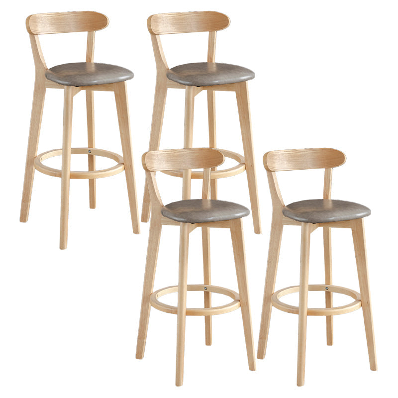 Modern Armless Backrest Counter Stool Wood Milk Tea Shop Bar Stool with Pedal Grey 4 Piece Set Clearhalo 'Bar Furniture' 'Bar Stools' 'bar_stools' 'furn' 'furn_bar_stools' 'furniture_bar_stools' 'Kitchen & Dining Furniture' 'kitchen&dining_furn' 'kitchen' 'kitchen_furn' Furniture' 4482185