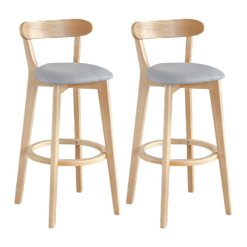 Modern Armless Backrest Counter Stool Wood Milk Tea Shop Bar Stool with Pedal Light Gray 2 Piece Set Clearhalo 'Bar Furniture' 'Bar Stools' 'bar_stools' 'furn' 'furn_bar_stools' 'furniture_bar_stools' 'Kitchen & Dining Furniture' 'kitchen&dining_furn' 'kitchen' 'kitchen_furn' Furniture' 4482190
