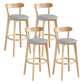 Modern Armless Backrest Counter Stool Wood Milk Tea Shop Bar Stool with Pedal Light Gray 4 Piece Set Clearhalo 'Bar Furniture' 'Bar Stools' 'bar_stools' 'furn' 'furn_bar_stools' 'furniture_bar_stools' 'Kitchen & Dining Furniture' 'kitchen&dining_furn' 'kitchen' 'kitchen_furn' Furniture' 4482192
