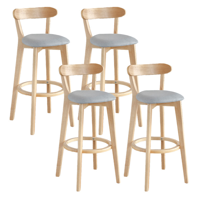 Modern Armless Backrest Counter Stool Wood Milk Tea Shop Bar Stool with Pedal Light Gray 4 Piece Set Clearhalo 'Bar Furniture' 'Bar Stools' 'bar_stools' 'furn' 'furn_bar_stools' 'furniture_bar_stools' 'Kitchen & Dining Furniture' 'kitchen&dining_furn' 'kitchen' 'kitchen_furn' Furniture' 4482192