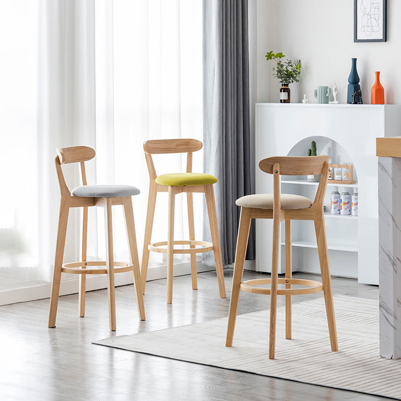 Modern Armless Backrest Counter Stool Wood Milk Tea Shop Bar Stool with Pedal Clearhalo 'Bar Furniture' 'Bar Stools' 'bar_stools' 'furn' 'furn_bar_stools' 'furniture_bar_stools' 'Kitchen & Dining Furniture' 'kitchen&dining_furn' 'kitchen' 'kitchen_furn' Furniture' 4482194