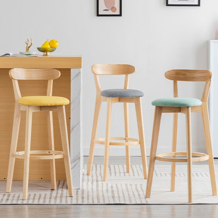 Modern Armless Backrest Counter Stool Wood Milk Tea Shop Bar Stool with Pedal Clearhalo 'Bar Furniture' 'Bar Stools' 'bar_stools' 'furn' 'furn_bar_stools' 'furniture_bar_stools' 'Kitchen & Dining Furniture' 'kitchen&dining_furn' 'kitchen' 'kitchen_furn' Furniture' 4482195