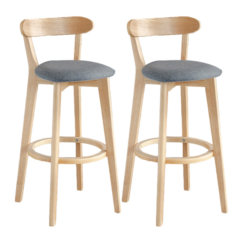 Modern Armless Backrest Counter Stool Wood Milk Tea Shop Bar Stool with Pedal Dark Gray 2 Piece Set Clearhalo 'Bar Furniture' 'Bar Stools' 'bar_stools' 'furn' 'furn_bar_stools' 'furniture_bar_stools' 'Kitchen & Dining Furniture' 'kitchen&dining_furn' 'kitchen' 'kitchen_furn' Furniture' 4482196