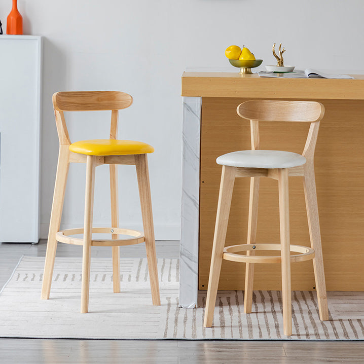 Modern Armless Backrest Counter Stool Wood Milk Tea Shop Bar Stool with Pedal Clearhalo 'Bar Furniture' 'Bar Stools' 'bar_stools' 'furn' 'furn_bar_stools' 'furniture_bar_stools' 'Kitchen & Dining Furniture' 'kitchen&dining_furn' 'kitchen' 'kitchen_furn' Furniture' 4482197