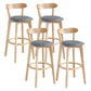 Modern Armless Backrest Counter Stool Wood Milk Tea Shop Bar Stool with Pedal Dark Gray 4 Piece Set Clearhalo 'Bar Furniture' 'Bar Stools' 'bar_stools' 'furn' 'furn_bar_stools' 'furniture_bar_stools' 'Kitchen & Dining Furniture' 'kitchen&dining_furn' 'kitchen' 'kitchen_furn' Furniture' 4482198