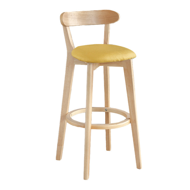 Modern Armless Backrest Counter Stool Wood Milk Tea Shop Bar Stool with Pedal Yellow 1 Piece Clearhalo 'Bar Furniture' 'Bar Stools' 'bar_stools' 'furn' 'furn_bar_stools' 'furniture_bar_stools' 'Kitchen & Dining Furniture' 'kitchen&dining_furn' 'kitchen' 'kitchen_furn' Furniture' 4482200