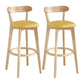 Modern Armless Backrest Counter Stool Wood Milk Tea Shop Bar Stool with Pedal Yellow 2 Piece Set Clearhalo 'Bar Furniture' 'Bar Stools' 'bar_stools' 'furn' 'furn_bar_stools' 'furniture_bar_stools' 'Kitchen & Dining Furniture' 'kitchen&dining_furn' 'kitchen' 'kitchen_furn' Furniture' 4482201