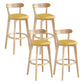 Modern Armless Backrest Counter Stool Wood Milk Tea Shop Bar Stool with Pedal Yellow 4 Piece Set Clearhalo 'Bar Furniture' 'Bar Stools' 'bar_stools' 'furn' 'furn_bar_stools' 'furniture_bar_stools' 'Kitchen & Dining Furniture' 'kitchen&dining_furn' 'kitchen' 'kitchen_furn' Furniture' 4482202