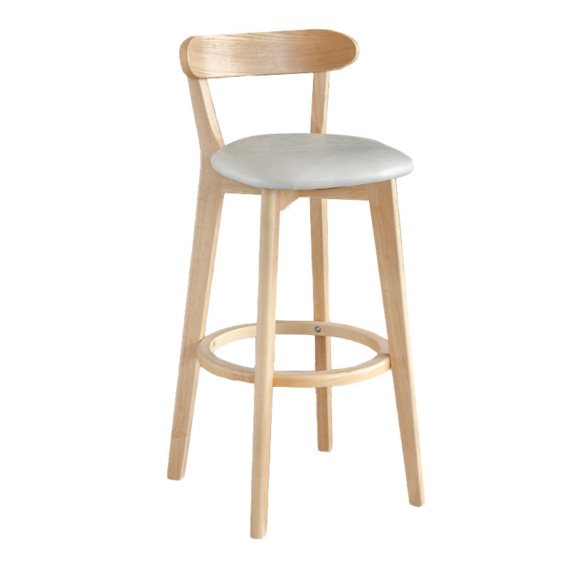 Modern Armless Backrest Counter Stool Wood Milk Tea Shop Bar Stool with Pedal White 1 Piece Clearhalo 'Bar Furniture' 'Bar Stools' 'bar_stools' 'furn' 'furn_bar_stools' 'furniture_bar_stools' 'Kitchen & Dining Furniture' 'kitchen&dining_furn' 'kitchen' 'kitchen_furn' Furniture' 4482203