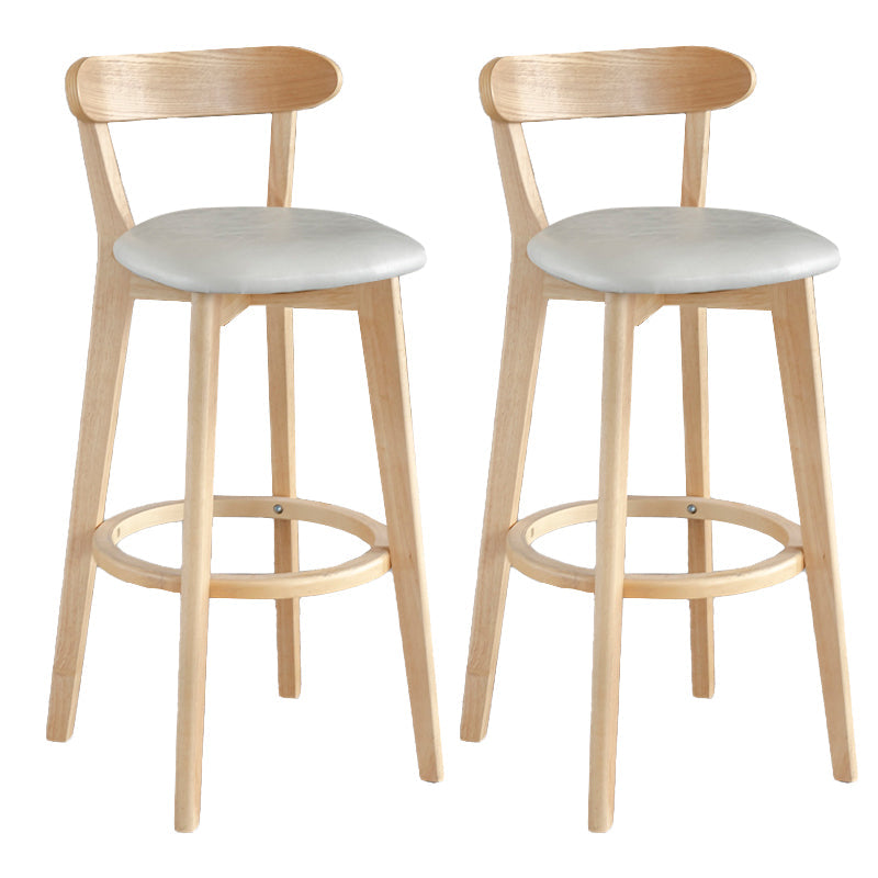Modern Armless Backrest Counter Stool Wood Milk Tea Shop Bar Stool with Pedal White 2 Piece Set Clearhalo 'Bar Furniture' 'Bar Stools' 'bar_stools' 'furn' 'furn_bar_stools' 'furniture_bar_stools' 'Kitchen & Dining Furniture' 'kitchen&dining_furn' 'kitchen' 'kitchen_furn' Furniture' 4482204