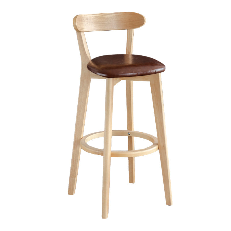 Modern Armless Backrest Counter Stool Wood Milk Tea Shop Bar Stool with Pedal Brown 1 Piece Clearhalo 'Bar Furniture' 'Bar Stools' 'bar_stools' 'furn' 'furn_bar_stools' 'furniture_bar_stools' 'Kitchen & Dining Furniture' 'kitchen&dining_furn' 'kitchen' 'kitchen_furn' Furniture' 4482206