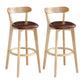 Modern Armless Backrest Counter Stool Wood Milk Tea Shop Bar Stool with Pedal Brown 2 Piece Set Clearhalo 'Bar Furniture' 'Bar Stools' 'bar_stools' 'furn' 'furn_bar_stools' 'furniture_bar_stools' 'Kitchen & Dining Furniture' 'kitchen&dining_furn' 'kitchen' 'kitchen_furn' Furniture' 4482207