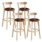 Modern Armless Backrest Counter Stool Wood Milk Tea Shop Bar Stool with Pedal Brown 4 Piece Set Clearhalo 'Bar Furniture' 'Bar Stools' 'bar_stools' 'furn' 'furn_bar_stools' 'furniture_bar_stools' 'Kitchen & Dining Furniture' 'kitchen&dining_furn' 'kitchen' 'kitchen_furn' Furniture' 4482208