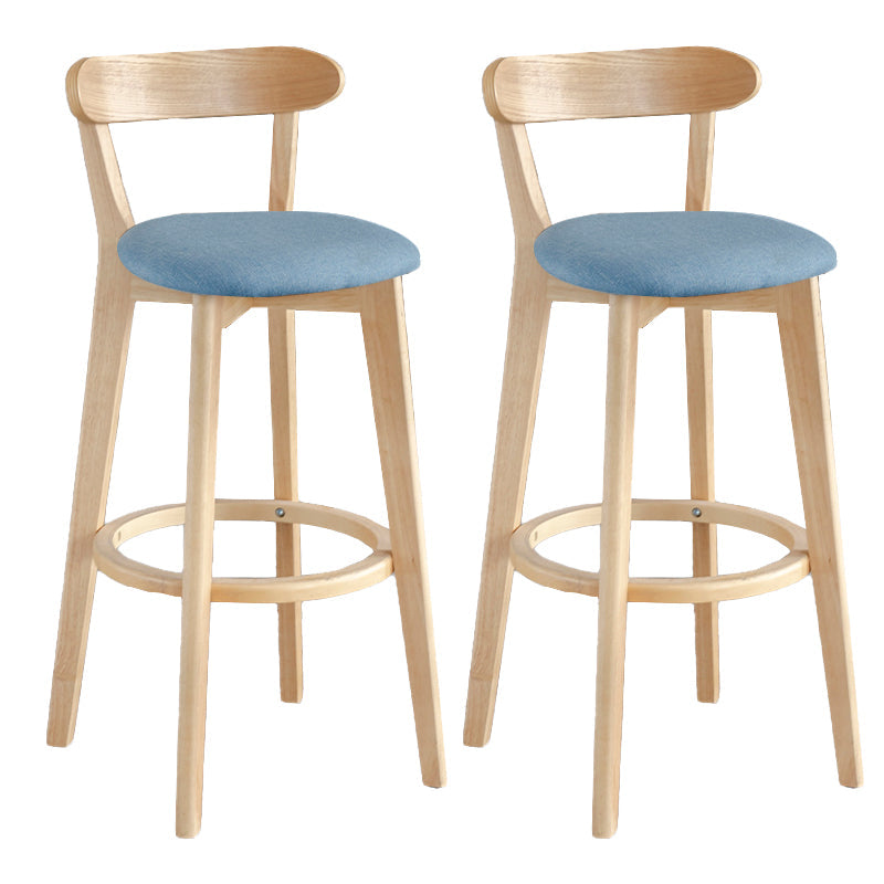 Modern Armless Backrest Counter Stool Wood Milk Tea Shop Bar Stool with Pedal Sky Blue 2 Piece Set Clearhalo 'Bar Furniture' 'Bar Stools' 'bar_stools' 'furn' 'furn_bar_stools' 'furniture_bar_stools' 'Kitchen & Dining Furniture' 'kitchen&dining_furn' 'kitchen' 'kitchen_furn' Furniture' 4482210