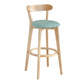 Modern Armless Backrest Counter Stool Wood Milk Tea Shop Bar Stool with Pedal Light Green 1 Piece Clearhalo 'Bar Furniture' 'Bar Stools' 'bar_stools' 'furn' 'furn_bar_stools' 'furniture_bar_stools' 'Kitchen & Dining Furniture' 'kitchen&dining_furn' 'kitchen' 'kitchen_furn' Furniture' 4482212