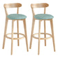 Modern Armless Backrest Counter Stool Wood Milk Tea Shop Bar Stool with Pedal Light Green 2 Piece Set Clearhalo 'Bar Furniture' 'Bar Stools' 'bar_stools' 'furn' 'furn_bar_stools' 'furniture_bar_stools' 'Kitchen & Dining Furniture' 'kitchen&dining_furn' 'kitchen' 'kitchen_furn' Furniture' 4482213