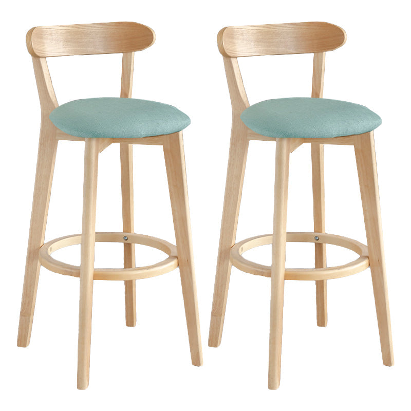 Modern Armless Backrest Counter Stool Wood Milk Tea Shop Bar Stool with Pedal Light Green 2 Piece Set Clearhalo 'Bar Furniture' 'Bar Stools' 'bar_stools' 'furn' 'furn_bar_stools' 'furniture_bar_stools' 'Kitchen & Dining Furniture' 'kitchen&dining_furn' 'kitchen' 'kitchen_furn' Furniture' 4482213