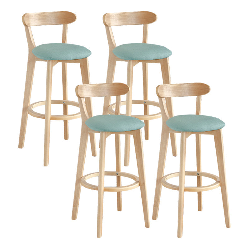 Modern Armless Backrest Counter Stool Wood Milk Tea Shop Bar Stool with Pedal Light Green 4 Piece Set Clearhalo 'Bar Furniture' 'Bar Stools' 'bar_stools' 'furn' 'furn_bar_stools' 'furniture_bar_stools' 'Kitchen & Dining Furniture' 'kitchen&dining_furn' 'kitchen' 'kitchen_furn' Furniture' 4482214