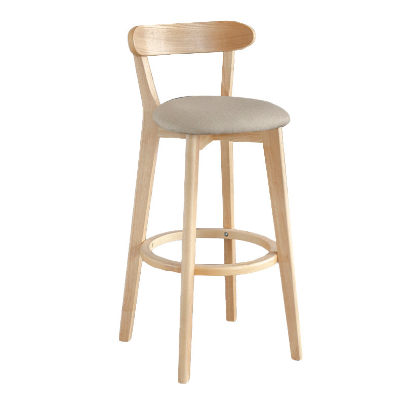 Modern Armless Backrest Counter Stool Wood Milk Tea Shop Bar Stool with Pedal Khaki 1 Piece Clearhalo 'Bar Furniture' 'Bar Stools' 'bar_stools' 'furn' 'furn_bar_stools' 'furniture_bar_stools' 'Kitchen & Dining Furniture' 'kitchen&dining_furn' 'kitchen' 'kitchen_furn' Furniture' 4482215