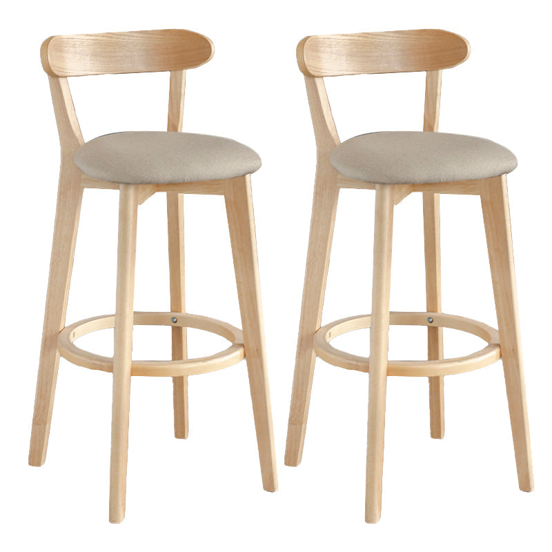Modern Armless Backrest Counter Stool Wood Milk Tea Shop Bar Stool with Pedal Khaki 2 Piece Set Clearhalo 'Bar Furniture' 'Bar Stools' 'bar_stools' 'furn' 'furn_bar_stools' 'furniture_bar_stools' 'Kitchen & Dining Furniture' 'kitchen&dining_furn' 'kitchen' 'kitchen_furn' Furniture' 4482216