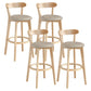 Modern Armless Backrest Counter Stool Wood Milk Tea Shop Bar Stool with Pedal Khaki 4 Piece Set Clearhalo 'Bar Furniture' 'Bar Stools' 'bar_stools' 'furn' 'furn_bar_stools' 'furniture_bar_stools' 'Kitchen & Dining Furniture' 'kitchen&dining_furn' 'kitchen' 'kitchen_furn' Furniture' 4482217