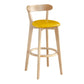 Modern Armless Backrest Counter Stool Wood Milk Tea Shop Bar Stool with Pedal Lemon Yellow 1 Piece Clearhalo 'Bar Furniture' 'Bar Stools' 'bar_stools' 'furn' 'furn_bar_stools' 'furniture_bar_stools' 'Kitchen & Dining Furniture' 'kitchen&dining_furn' 'kitchen' 'kitchen_furn' Furniture' 4482218