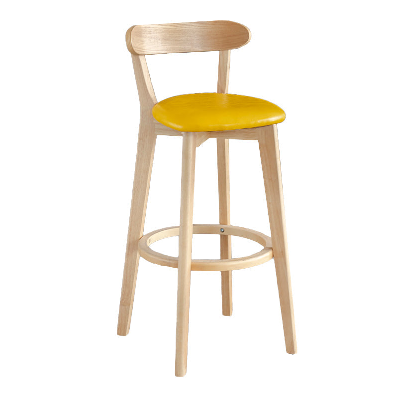 Modern Armless Backrest Counter Stool Wood Milk Tea Shop Bar Stool with Pedal Lemon Yellow 1 Piece Clearhalo 'Bar Furniture' 'Bar Stools' 'bar_stools' 'furn' 'furn_bar_stools' 'furniture_bar_stools' 'Kitchen & Dining Furniture' 'kitchen&dining_furn' 'kitchen' 'kitchen_furn' Furniture' 4482218