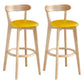 Modern Armless Backrest Counter Stool Wood Milk Tea Shop Bar Stool with Pedal Lemon Yellow 2 Piece Set Clearhalo 'Bar Furniture' 'Bar Stools' 'bar_stools' 'furn' 'furn_bar_stools' 'furniture_bar_stools' 'Kitchen & Dining Furniture' 'kitchen&dining_furn' 'kitchen' 'kitchen_furn' Furniture' 4482219