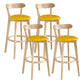Modern Armless Backrest Counter Stool Wood Milk Tea Shop Bar Stool with Pedal Lemon Yellow 4 Piece Set Clearhalo 'Bar Furniture' 'Bar Stools' 'bar_stools' 'furn' 'furn_bar_stools' 'furniture_bar_stools' 'Kitchen & Dining Furniture' 'kitchen&dining_furn' 'kitchen' 'kitchen_furn' Furniture' 4482220