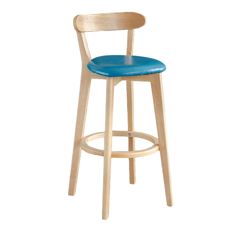 Modern Armless Backrest Counter Stool Wood Milk Tea Shop Bar Stool with Pedal Lake Blue 1 Piece Clearhalo 'Bar Furniture' 'Bar Stools' 'bar_stools' 'furn' 'furn_bar_stools' 'furniture_bar_stools' 'Kitchen & Dining Furniture' 'kitchen&dining_furn' 'kitchen' 'kitchen_furn' Furniture' 4482221