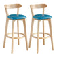 Modern Armless Backrest Counter Stool Wood Milk Tea Shop Bar Stool with Pedal Lake Blue 2 Piece Set Clearhalo 'Bar Furniture' 'Bar Stools' 'bar_stools' 'furn' 'furn_bar_stools' 'furniture_bar_stools' 'Kitchen & Dining Furniture' 'kitchen&dining_furn' 'kitchen' 'kitchen_furn' Furniture' 4482222