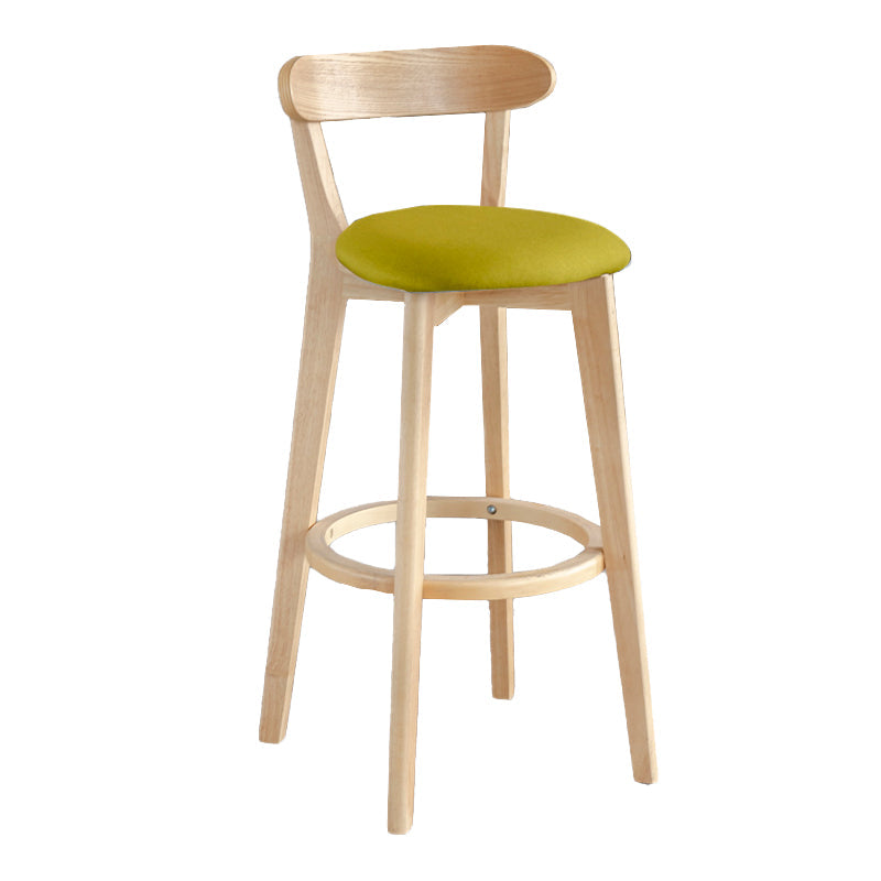 Modern Armless Backrest Counter Stool Wood Milk Tea Shop Bar Stool with Pedal Fluorescent Green 1 Piece Clearhalo 'Bar Furniture' 'Bar Stools' 'bar_stools' 'furn' 'furn_bar_stools' 'furniture_bar_stools' 'Kitchen & Dining Furniture' 'kitchen&dining_furn' 'kitchen' 'kitchen_furn' Furniture' 4482224