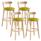Modern Armless Backrest Counter Stool Wood Milk Tea Shop Bar Stool with Pedal Fluorescent Green 4 Piece Set Clearhalo 'Bar Furniture' 'Bar Stools' 'bar_stools' 'furn' 'furn_bar_stools' 'furniture_bar_stools' 'Kitchen & Dining Furniture' 'kitchen&dining_furn' 'kitchen' 'kitchen_furn' Furniture' 4482226