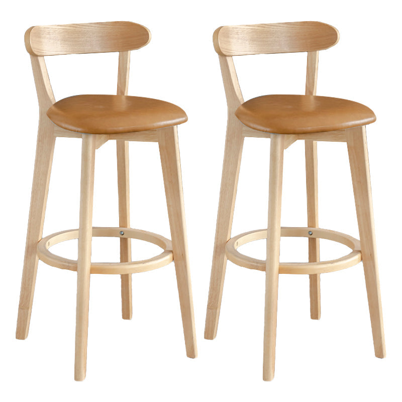Modern Armless Backrest Counter Stool Wood Milk Tea Shop Bar Stool with Pedal Ginger 2 Piece Set Clearhalo 'Bar Furniture' 'Bar Stools' 'bar_stools' 'furn' 'furn_bar_stools' 'furniture_bar_stools' 'Kitchen & Dining Furniture' 'kitchen&dining_furn' 'kitchen' 'kitchen_furn' Furniture' 4482228