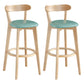 Modern Armless Backrest Counter Stool Wood Milk Tea Shop Bar Stool with Pedal Lake Green 2 Piece Set Clearhalo 'Bar Furniture' 'Bar Stools' 'bar_stools' 'furn' 'furn_bar_stools' 'furniture_bar_stools' 'Kitchen & Dining Furniture' 'kitchen&dining_furn' 'kitchen' 'kitchen_furn' Furniture' 4482231