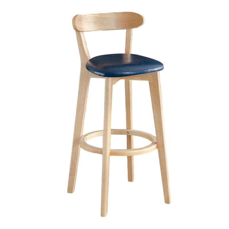 Modern Armless Backrest Counter Stool Wood Milk Tea Shop Bar Stool with Pedal Dark Blue 1 Piece Clearhalo 'Bar Furniture' 'Bar Stools' 'bar_stools' 'furn' 'furn_bar_stools' 'furniture_bar_stools' 'Kitchen & Dining Furniture' 'kitchen&dining_furn' 'kitchen' 'kitchen_furn' Furniture' 4482233