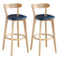 Modern Armless Backrest Counter Stool Wood Milk Tea Shop Bar Stool with Pedal Dark Blue 2 Piece Set Clearhalo 'Bar Furniture' 'Bar Stools' 'bar_stools' 'furn' 'furn_bar_stools' 'furniture_bar_stools' 'Kitchen & Dining Furniture' 'kitchen&dining_furn' 'kitchen' 'kitchen_furn' Furniture' 4482234