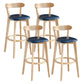 Modern Armless Backrest Counter Stool Wood Milk Tea Shop Bar Stool with Pedal Dark Blue 4 Piece Set Clearhalo 'Bar Furniture' 'Bar Stools' 'bar_stools' 'furn' 'furn_bar_stools' 'furniture_bar_stools' 'Kitchen & Dining Furniture' 'kitchen&dining_furn' 'kitchen' 'kitchen_furn' Furniture' 4482235
