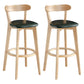 Modern Armless Backrest Counter Stool Wood Milk Tea Shop Bar Stool with Pedal Blackish Green 2 Piece Set Clearhalo 'Bar Furniture' 'Bar Stools' 'bar_stools' 'furn' 'furn_bar_stools' 'furniture_bar_stools' 'Kitchen & Dining Furniture' 'kitchen&dining_furn' 'kitchen' 'kitchen_furn' Furniture' 4482237