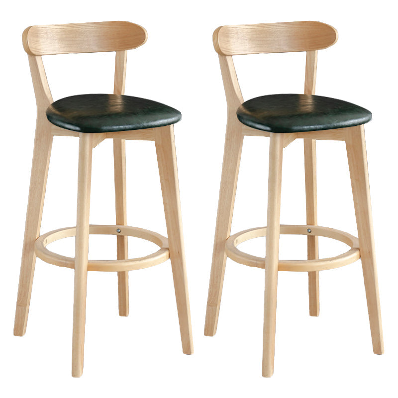 Modern Armless Backrest Counter Stool Wood Milk Tea Shop Bar Stool with Pedal Blackish Green 2 Piece Set Clearhalo 'Bar Furniture' 'Bar Stools' 'bar_stools' 'furn' 'furn_bar_stools' 'furniture_bar_stools' 'Kitchen & Dining Furniture' 'kitchen&dining_furn' 'kitchen' 'kitchen_furn' Furniture' 4482237