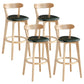 Modern Armless Backrest Counter Stool Wood Milk Tea Shop Bar Stool with Pedal Blackish Green 4 Piece Set Clearhalo 'Bar Furniture' 'Bar Stools' 'bar_stools' 'furn' 'furn_bar_stools' 'furniture_bar_stools' 'Kitchen & Dining Furniture' 'kitchen&dining_furn' 'kitchen' 'kitchen_furn' Furniture' 4482238