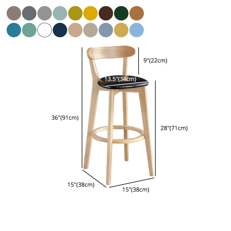 Modern Armless Backrest Counter Stool Wood Milk Tea Shop Bar Stool with Pedal Clearhalo 'Bar Furniture' 'Bar Stools' 'bar_stools' 'furn' 'furn_bar_stools' 'furniture_bar_stools' 'Kitchen & Dining Furniture' 'kitchen&dining_furn' 'kitchen' 'kitchen_furn' Furniture' 4482242