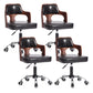 Modern Rotatable Liftable Counter Stool Steel Beauty Shop Bar Stool with Cushion Black 4 Piece Set Clearhalo 'Bar Furniture' 'Bar Stools' 'bar_stools' 'furn' 'furn_bar_stools' 'furniture_bar_stools' 'Kitchen & Dining Furniture' 'kitchen&dining_furn' 'kitchen' 'kitchen_furn' Furniture' 4482248
