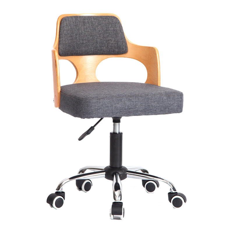 Modern Rotatable Liftable Counter Stool Steel Beauty Shop Bar Stool with Cushion Grey 1 Piece Clearhalo 'Bar Furniture' 'Bar Stools' 'bar_stools' 'furn' 'furn_bar_stools' 'furniture_bar_stools' 'Kitchen & Dining Furniture' 'kitchen&dining_furn' 'kitchen' 'kitchen_furn' Furniture' 4482250