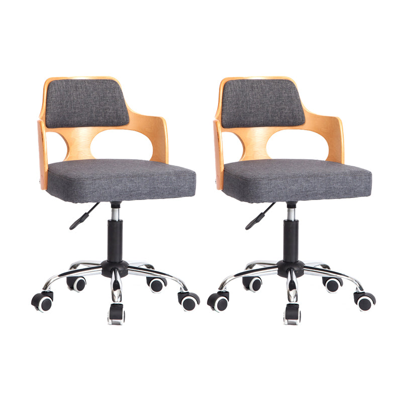 Modern Rotatable Liftable Counter Stool Steel Beauty Shop Bar Stool with Cushion Grey 2 Piece Set Clearhalo 'Bar Furniture' 'Bar Stools' 'bar_stools' 'furn' 'furn_bar_stools' 'furniture_bar_stools' 'Kitchen & Dining Furniture' 'kitchen&dining_furn' 'kitchen' 'kitchen_furn' Furniture' 4482252