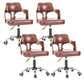 Modern Rotatable Liftable Counter Stool Steel Beauty Shop Bar Stool with Cushion Brown 4 Piece Set Clearhalo 'Bar Furniture' 'Bar Stools' 'bar_stools' 'furn' 'furn_bar_stools' 'furniture_bar_stools' 'Kitchen & Dining Furniture' 'kitchen&dining_furn' 'kitchen' 'kitchen_furn' Furniture' 4482258