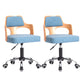 Modern Rotatable Liftable Counter Stool Steel Beauty Shop Bar Stool with Cushion Light Blue 2 Piece Set Clearhalo 'Bar Furniture' 'Bar Stools' 'bar_stools' 'furn' 'furn_bar_stools' 'furniture_bar_stools' 'Kitchen & Dining Furniture' 'kitchen&dining_furn' 'kitchen' 'kitchen_furn' Furniture' 4482260