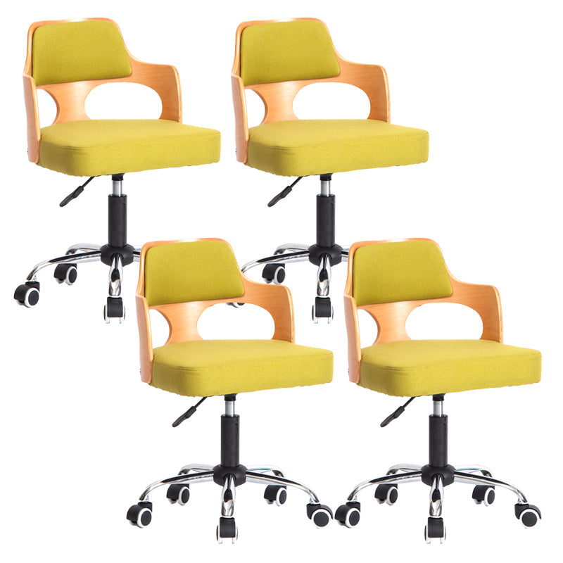 Modern Rotatable Liftable Counter Stool Steel Beauty Shop Bar Stool with Cushion Green 4 Piece Set Clearhalo 'Bar Furniture' 'Bar Stools' 'bar_stools' 'furn' 'furn_bar_stools' 'furniture_bar_stools' 'Kitchen & Dining Furniture' 'kitchen&dining_furn' 'kitchen' 'kitchen_furn' Furniture' 4482264