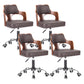 Modern Rotatable Liftable Counter Stool Steel Beauty Shop Bar Stool with Cushion Light Brown 4 Piece Set Clearhalo 'Bar Furniture' 'Bar Stools' 'bar_stools' 'furn' 'furn_bar_stools' 'furniture_bar_stools' 'Kitchen & Dining Furniture' 'kitchen&dining_furn' 'kitchen' 'kitchen_furn' Furniture' 4482276